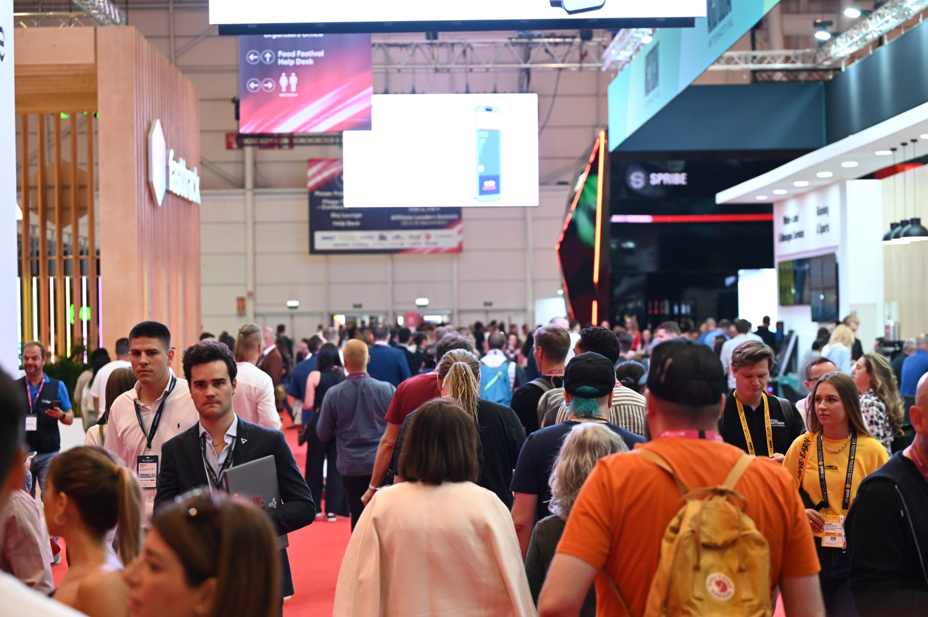 Visitors networking at a gaming industry event